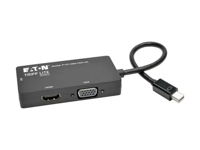 Eaton Tripp Lite Series 6in Mini DisplayPort to VGA / DVI HDMI Ada...