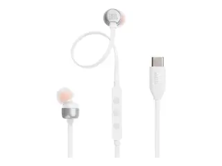 JBL TUNE 310C USB - Ørepropper med mikrofon i øret - kablet - USB-C - hvit