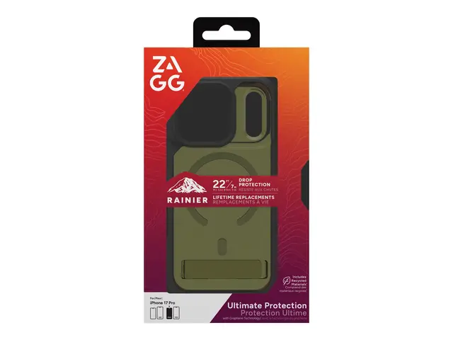 ZAGG Rainier Snap - Baksidedeksel for mobiltelefon robust stativ +...