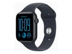 Apple Watch SE 3 (GPS + Cellular) - 44 mm midnattsaluminium - smartklokke med sportsbånd - gummi - marineblå - båndbredde: M/L - 64 GB - Wi-Fi 4, Bluetooth, LTE - 5G - 33 g
