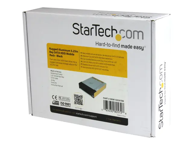 Startech 5.25 in Rugged SATA Hard Drive Mobile Rack Drawer - Alumi...