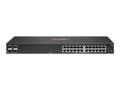 HPE Aruba 6100 24G 4SFP+ Switch Switch - Styrt - 24 x 10/100/1000 + 4 x 1 Gigabit / 10 Gigabit SFP+ - side til side-luftflyt - rackmonterbar