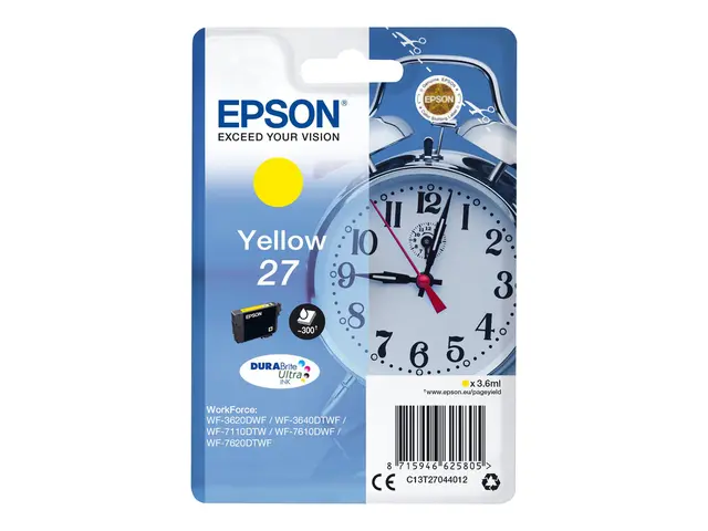 Epson 27 - 3.6 ml - gul - original - blekkpatron - for WorkForce W...