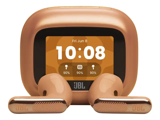 JBL LIVE Flex 4 - True wireless-hodetelefoner med mikrofon i øret - Bluetooth - aktiv støydemping - oransje 