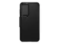 OtterBox Strada Series - Lommebok for mobiltelefon polykarbonat, ekte skinn, metall&#229;s - skyggesvart - for Samsung Galaxy S23+