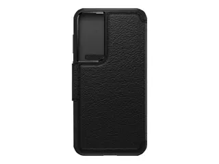 OtterBox Strada Series - Lommebok for mobiltelefon polykarbonat, ekte skinn, metallås - skyggesvart - for Samsung Galaxy S23+