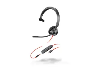 HP Poly Blackwire 3315 - Blackwire 3300 series hodesett - on-ear - kablet - 3,5 mm jakk, USB-C - svart