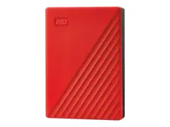WD My Passport WDBPKJ0040BRD - Harddisk - kryptert 4 TB - ekstern (bærbar) - USB 3.2 Gen 1 - 256-bit AES - rød