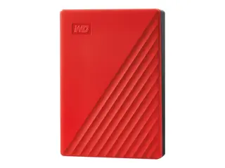 WD My Passport WDBPKJ0040BRD - Harddisk - kryptert 4 TB - ekstern (bærbar) - USB 3.2 Gen 1 - 256-bit AES - rød