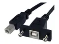 StarTech.com 3 ft Panel Mount USB Cable B to B F/M - Panel Mount USB Extension USB-B Female to USB-B Male Adapter Cable - USB-B (F) Port (USBPNLBFBM3) - USB-kabel - USB-type B til USB-type B - 90 cm