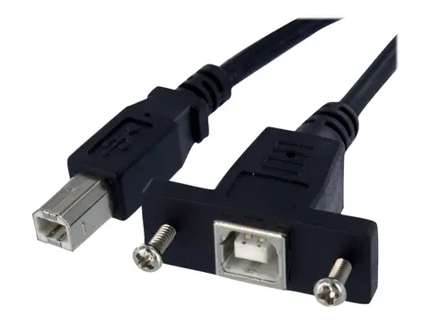 StarTech 3 ft Panel Mount USB Cable B to B F/M - Panel Mount USB Extension USB-B Female to USB-B Male Adapter Cable - USB-B (F) Port (USBPNLBFBM3) - USB-kabel - USB-type B til USB-type B - 90 cm