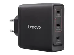 Lenovo - Strømadapter - GaN - 100 watt - 3 utgangskontakter (USB-C) svart - Europa