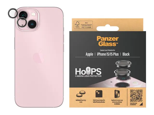 PanzerGlass Hoops - Linsebeskytter for mobiltelefon glass svart Ap...