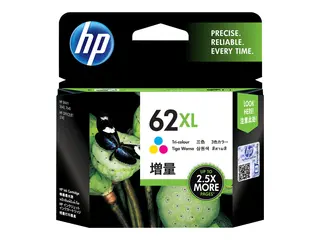 HP 62XL - Høy ytelse - farge (cyan, magenta, gul) original - blekkpatron - for ENVY 55XX, 56XX, 76XX; Officejet 200, 250, 57XX, 8040