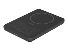 Belkin BoostCharge - Strømbank - slank, magnetisk 5000 mAh - 7.5 watt - Fast Charge (USB-C) - på kabel: USB-C - svart