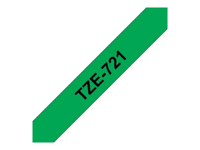 Brother TZe-721 - Sort på grønt Rull (0,9 cm x 8 m) 1 kassett(er) ...