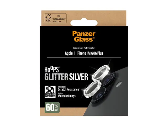 PanzerGlass Hoops - Linsebeskytter for mobiltelefon glitrende sølv...