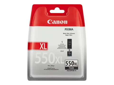 Canon PGI-550PGBK XL - 22 ml - Høy ytelse svart - original - blekkbeholder - for PIXMA iP8750, iX6850, MG5550, MG5650, MG5655, MG6450, MG6650, MG7150, MG7550, MX725, MX925