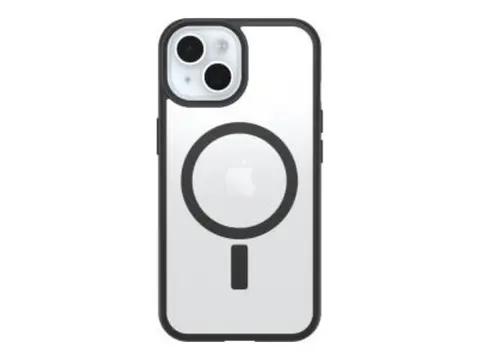 OtterBox React Series - Baksidedeksel for mobiltelefon MagSafe-samsvar - svart krystall - for Apple iPhone 13, 14, 15, 16e