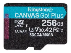 Kingston Canvas Go! Plus - Flashminnekort 256 GB - A2 / Video Class V30 / UHS-I U3 / Class10 - microSDXC UHS-I