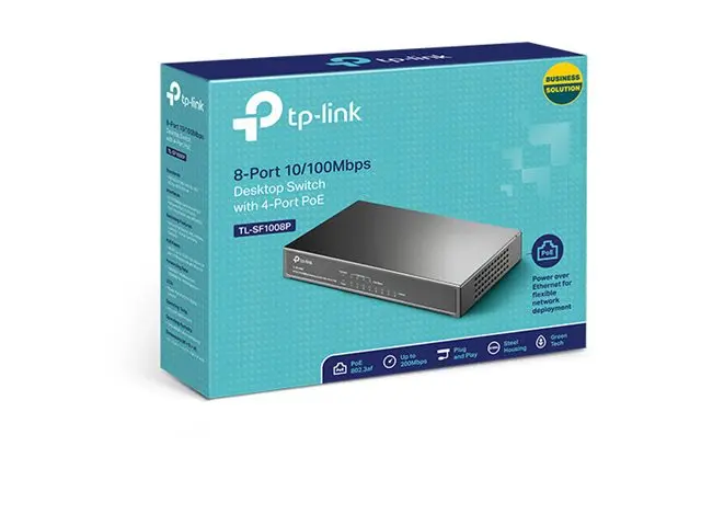 TP-Link TL-SF1008P - Switch - 4 x 10/100 (PoE) + 4 x 10/100 - stas...