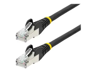 StarTech.com 2m CAT6a Ethernet Cable Black - Low Smoke Zero Halogen (LSZH) - 10GbE 500MHz 100W PoE++ Snagless RJ-45 w/Strain Reliefs S/FTP Network Patch Cord - koblingskabel - 2 m - svart