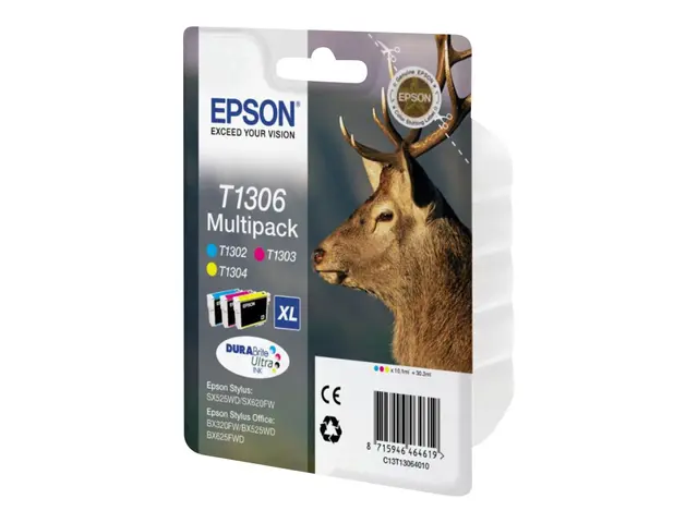 Epson T1306 Multipack - 3-pack - 30.3 ml - XL - gul, cyan, magenta...