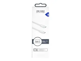 Key - USB-kabel - 24 pin USB-C (hann) til 24 pin USB-C (hann) 1 m - hvit