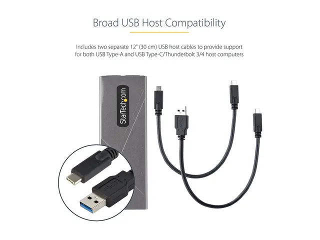 StarTech.com USB-C 10Gbps to M.2 NVMe or SATA SSD Enclosure, Tool-...