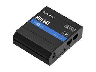 Teltonika RUT241 eSIM - Tr&#229;dl&#248;s ruter WWAN 2,4 GHz - 2G, 3G, 4G - DIN-skinnemonterbar