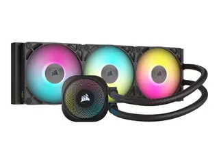 CORSAIR iCUE Link TITAN 360 RX RGB - Væskekjølesystem for prosessor Radiatorstørrelse: 360 mm - (for: LGA1851, LGA1700, AM5, AM4) - kobber - 120 mm - svart