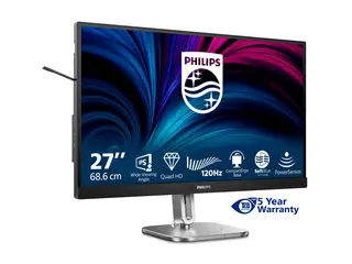 Philips 27B2N4500 - 4000 Series LED-skjerm - 27&quot; - 2560 x 1440 QHD @ 120 Hz - IPS - 350 cd/m&#178; - 1500:1 - 4 ms - 2xHDMI, DisplayPort - h&#248;yttalere - s&#248;lv, koksgr&#229;