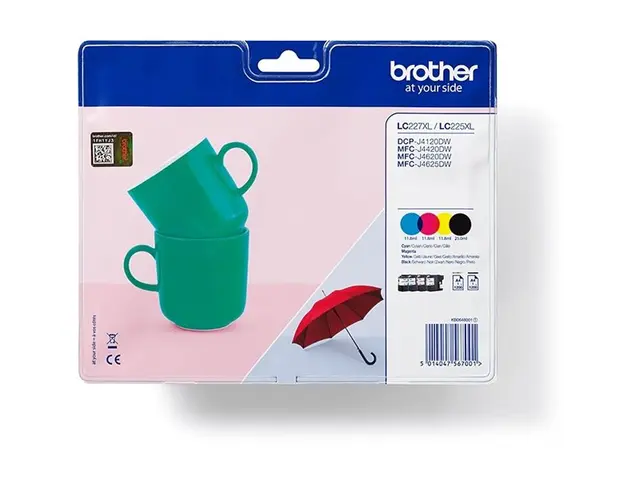 Brother LC227XLVALBP - 4-pack Høy ytelse svart, gul, cyan, magenta...