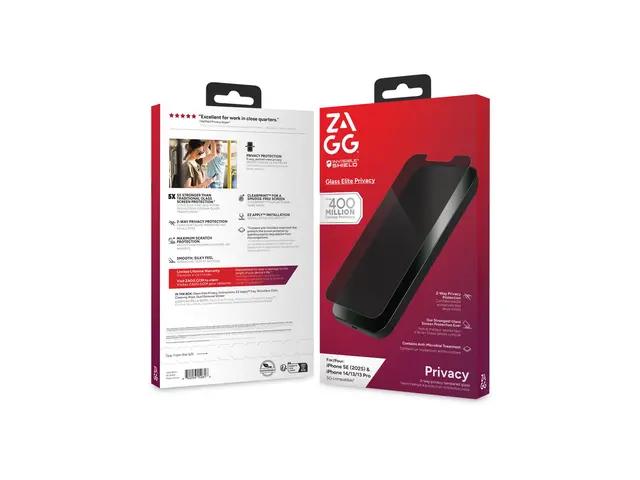 ZAGG InvisibleShield Glass Elite Privacy - Skjermbeskyttelse for m...
