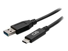 C2G 6in USB-C to USB-A SuperSpeed USB 5Gbps Cable M/M USB-kabel - USB-type A (hann) til 24 pin USB-C (hann) - USB 3.2 Gen 1 - 30 V - 3 A - 15 cm - formst&#248;pt - svart