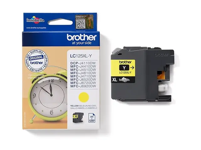 Brother LC125XLY - Super High Yield gul original blekkpatron for D...