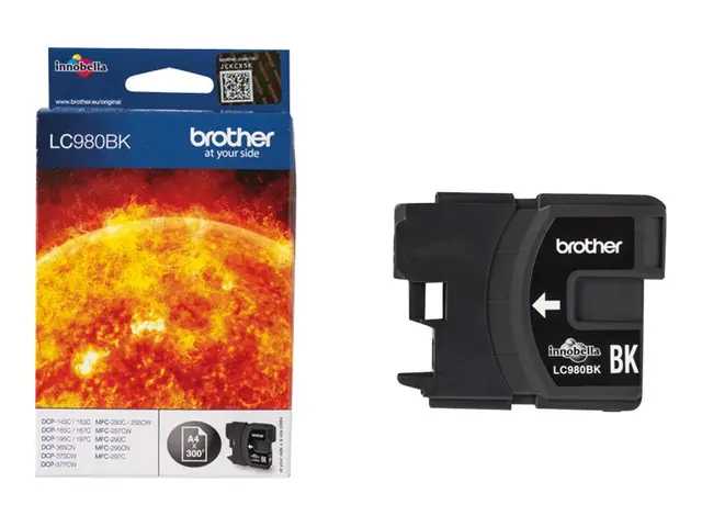 Brother LC980BK - Svart - original - blekkpatron - for Brother DCP...