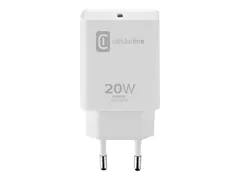 Cellular Line ACHIPHUSBCPD20WW Str&#248;madapter - 20 watt - 3 A - PD (24 pin USB-C) - hvit
