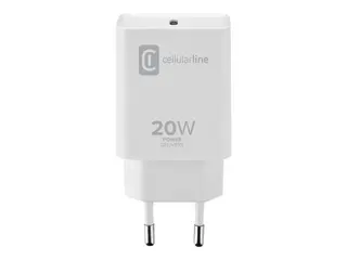 Cellular Line ACHIPHUSBCPD20WW - Str&#248;madapter 20 watt - 3 A - PD (24 pin USB-C) - hvit