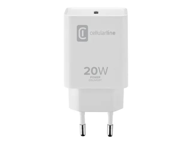 Cellular Line ACHIPHUSBCPD20WW - Strømadapter 20 watt 3 A PD (24 p...