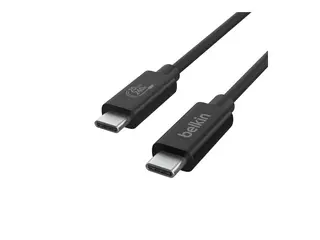 Belkin - USB-kabel - USB-C (hann) til USB-C (hann) USB 2.0 / USB 3.0 / USB 3.2 / USB 4.0 /Thunderbolt 3 / Thunderbolt 4 - 2 m - 4K60Hz UHD-st&#248;tte, USB Power Delivery (240 W) - svart