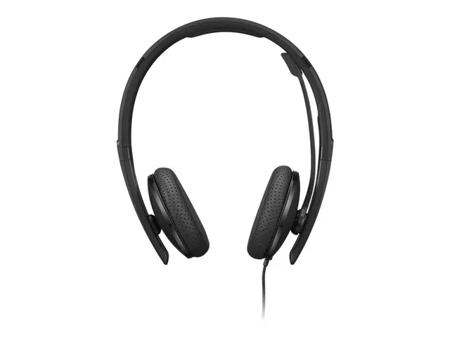 Lenovo - Hodesett on-ear kablet USB-C svart Zoom Certified