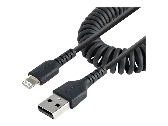 StarTech.com 1m (3ft) USB to Lightning Cable, MFi Certified, Coile...