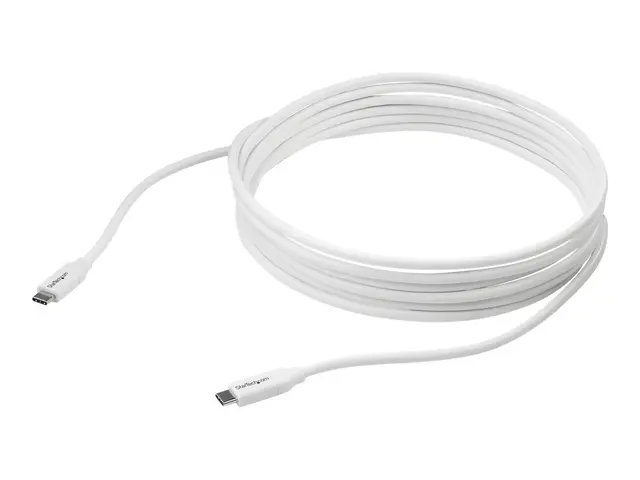 StarTech.com USB C to Cable - 13 ft / 4m 5A PD M/M White 2.0 USB-I...