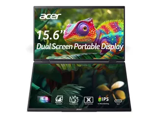 Acer PD163Qsmiuux - PD3 Series - LED-skjerm 16" (15.6" synlig) - portabel - 1920 x 1080 Full HD (1080p) @ 60 Hz - IPS - 250 cd/m² - 800:1 - 8 ms - Mini HDMI, 2xUSB-C - høyttalere - sølv