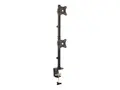 StarTech.com Vertical Desk Mount Dual Monitor Arm For Monitors 13&quot; to 27&quot; - Adjustable - Desk Clamp / Grommet-Hole Mount - Dual VESA Monitors - Black (ARMDUALV) monteringssett - for 2 skjermer - svart