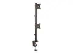 StarTech.com Vertical Desk Mount Dual Monitor Arm For Monitors 13&quot; to 27&quot; - Adjustable - Desk Clamp / Grommet-Hole Mount - Dual VESA Monitors - Black (ARMDUALV) monteringssett - for 2 skjermer - svart