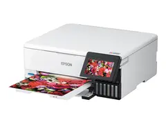 Epson EcoTank ET-8500 - Multifunksjonsskriver farge - ink-jet - påfyllbar - A4/Letter (medie) - opp til 16 spm (trykking) - USB, LAN, Wi-Fi(ac), USB-vert - hvit
