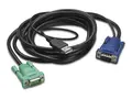 APC - Tastatur / video / musekabel (KVM) USB, HD-15 (VGA) (hann) til HD-15 (VGA) (hann) - 1.83 m - for P/N: AP5201, AP5202, AP5808, AP5816, KVM1116R