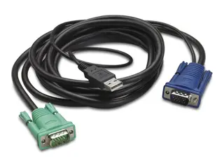 APC - Tastatur / video / musekabel (KVM) USB, HD-15 (VGA) (hann) til HD-15 (VGA) (hann) - 1.83 m - for P/N: AP5201, AP5202, AP5808, AP5816, KVM1116R